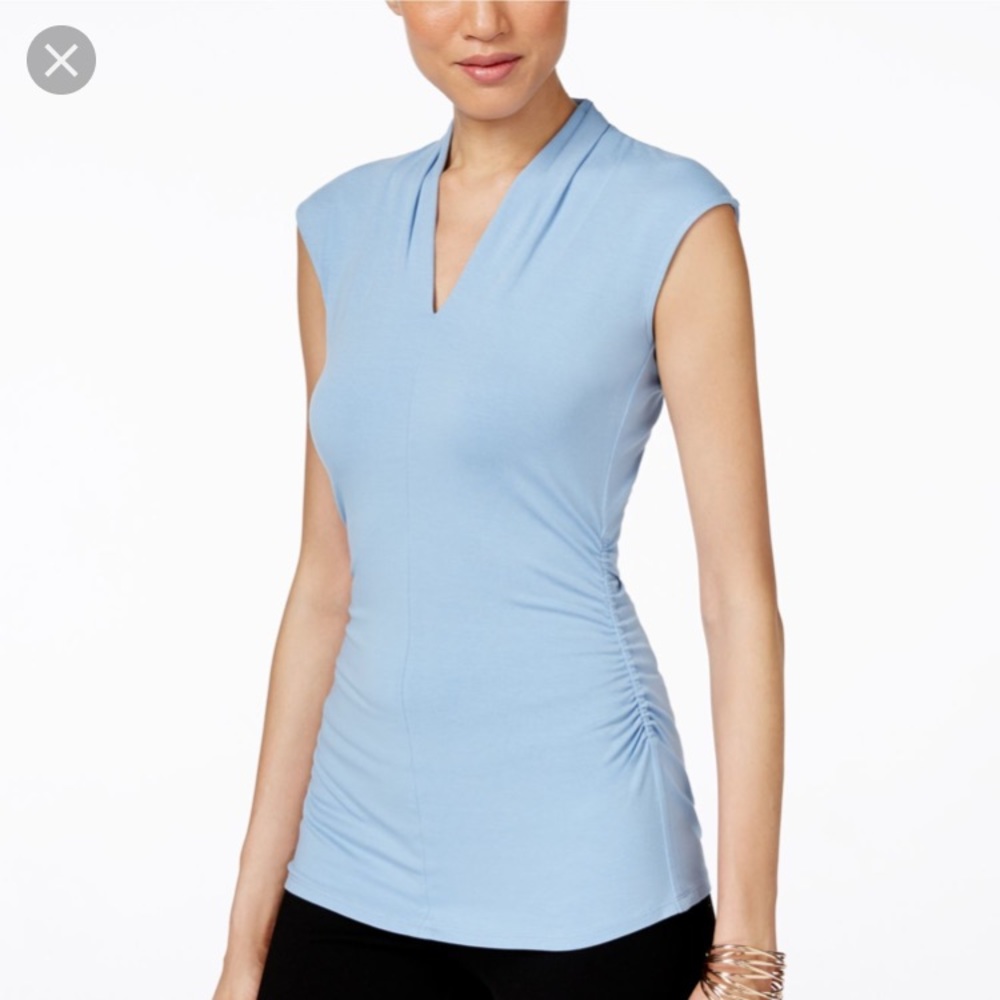Vince Camuto Side Ruched V-Neck Top